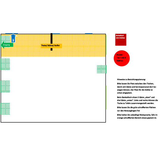 Grundriss zur Bestuhlung